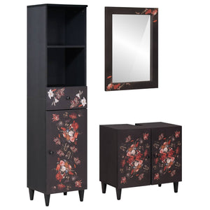 Massivholz Mango Badezimmerschrank Set 3-teilig