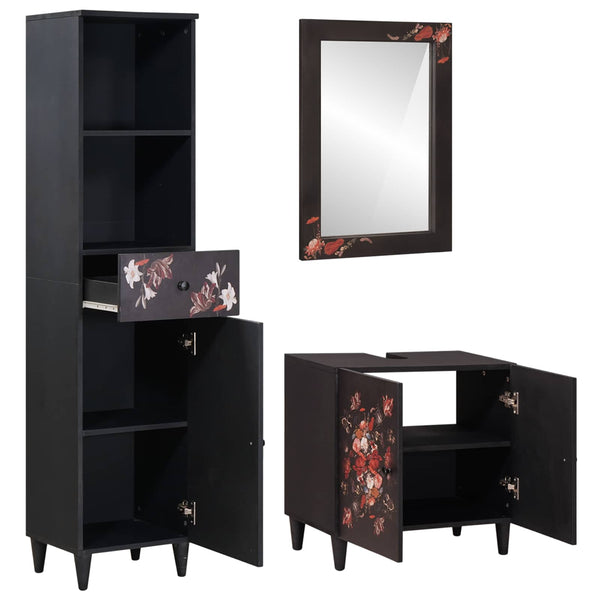 Massivholz Mango Badezimmerschrank Set 3-teilig