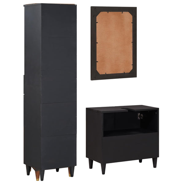Massivholz Mango Badezimmerschrank Set 3-teilig