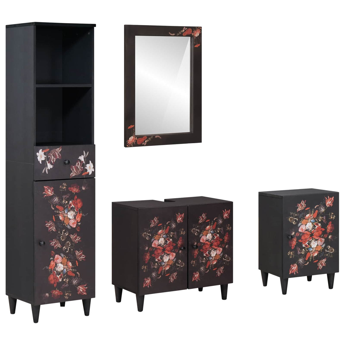 Mango Badezimmerschrank Set mit Schubladen