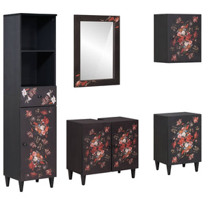 Badezimmerschrank Set Mango Massivholz 5-teilig
