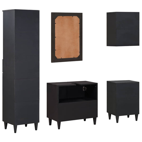 Badezimmerschrank Set Mango Massivholz 5-teilig