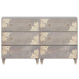 vidaXL Sideboard with Shelf 2 pcs Grey 60 x 33 x 75 cm Solid Mango Wood