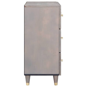 vidaXL Sideboard with Shelf 2 pcs Grey 60 x 33 x 75 cm Solid Mango Wood