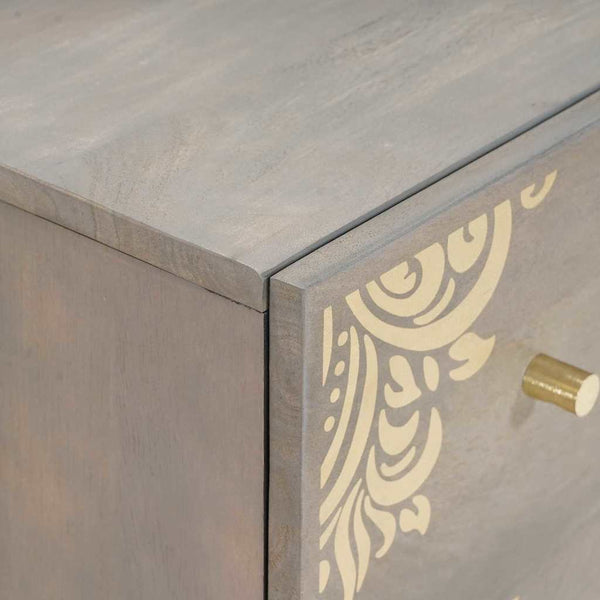 vidaXL Bathroom Cabinet Set 3 pcs Grey and Gold 180 x 33 x 75 cm