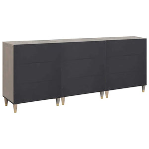 vidaXL Bathroom Cabinet Set 3 pcs Grey and Gold 180 x 33 x 75 cm
