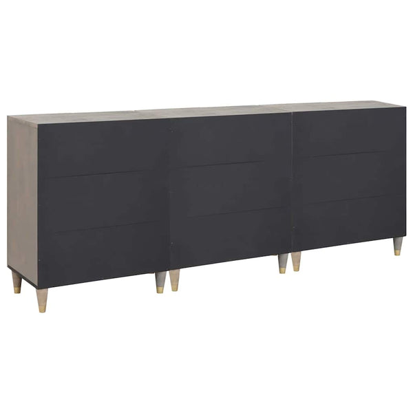 vidaXL Bathroom Cabinet Set 3 pcs Grey and Gold 180 x 33 x 75 cm