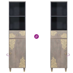 vidaXL Bathroom Cabinet Set Wall-mounted 3 pcs Grey Solid Mango Wood