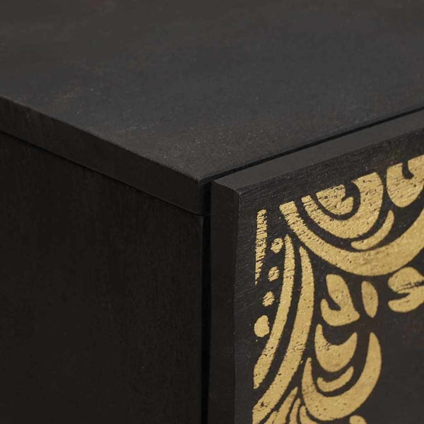 vidaXL Sideboard 2 pcs Black 60 x 33 x 75 cm Solid Mango Wood