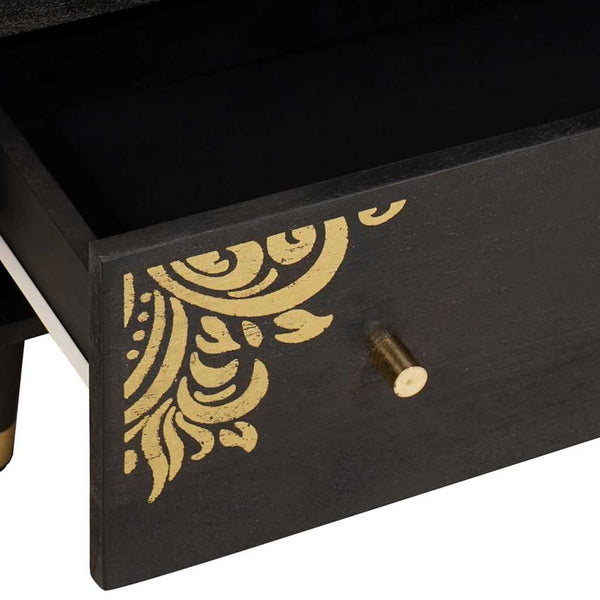 vidaXL Sideboard 2 pcs Black 60 x 33 x 75 cm Solid Mango Wood