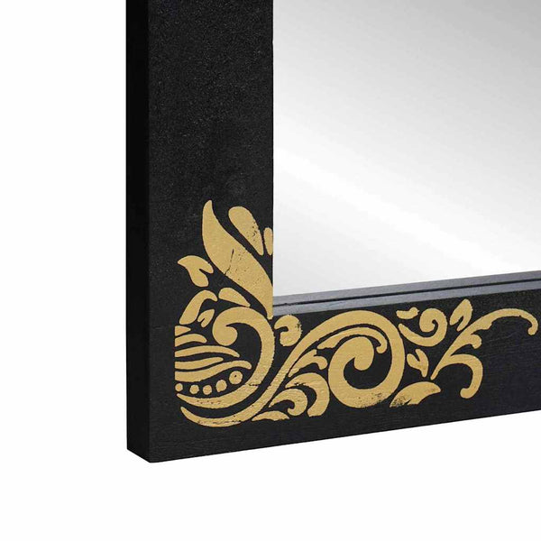 vidaXL Bathroom Cabinet Set with Door 2 pcs Black Solid Mango Wood