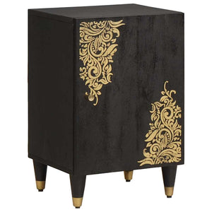 vidaXL Bathroom Cabinet Set with Door 4 pcs Black Solid Mango Wood