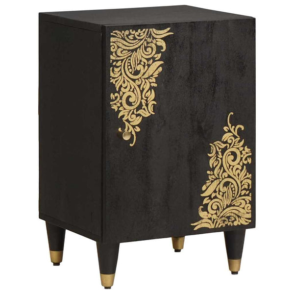 vidaXL Bathroom Cabinet Set with Door 4 pcs Black Solid Mango Wood