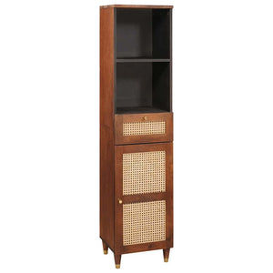 vidaXL Bathroom Cabinet Set 4 Pieces Brown and Black Solid Mango Wood