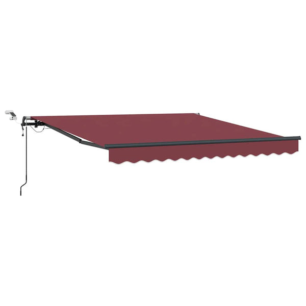 vidaXL Automatic Awning with LEDs Wine Red 300x250 cm