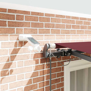 vidaXL Automatic Awning with LEDs Wine Red 300x250 cm