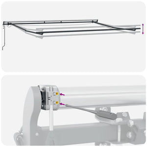 vidaXL Automatic Awning with LEDs Wine Red 300x250 cm