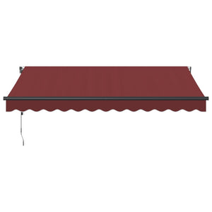 vidaXL Awning Automatic with LEDs Wine Red 350x250 cm