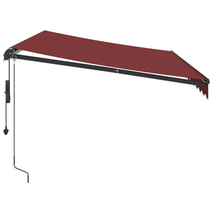 vidaXL Awning Automatic with LEDs Wine Red 350x250 cm