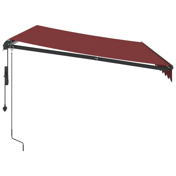 vidaXL Awning Automatic with LEDs Wine Red 350x250 cm