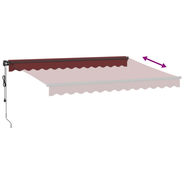 vidaXL Awning Automatic with LEDs Wine Red 350x250 cm