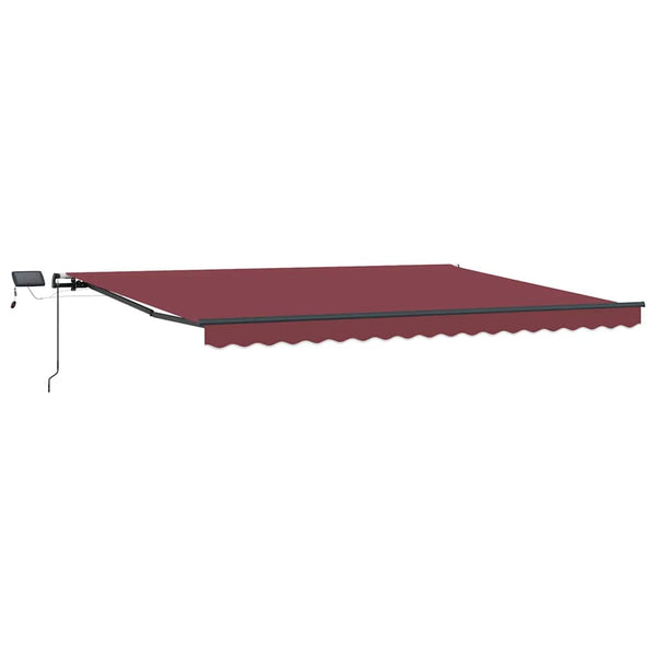 vidaXL Manual Awning with LEDs Wine Red 400x300 cm