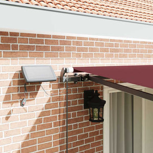 vidaXL Manual Awning with LEDs Wine Red 400x300 cm