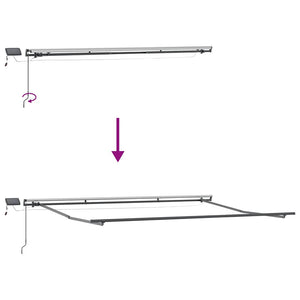 vidaXL Manual Awning with LEDs Wine Red 400x300 cm