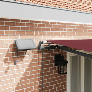 vidaXL Manual Awning with LEDs Wine Red 500x300 cm