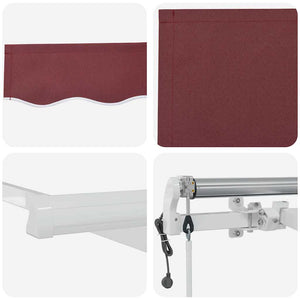 vidaXL Awning Automatic Burgundy 600x300 cm
