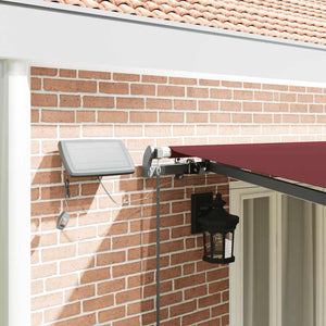 vidaXL Manual Awning with LEDs Wine Red 600x300 cm