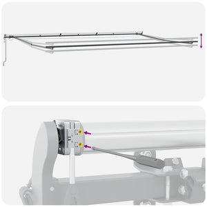 vidaXL Automatic Awning with LEDs Wine Red 600x300 cm