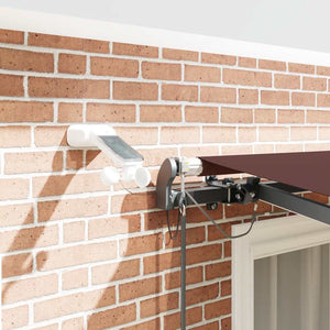 vidaXL Automatic Awning with LEDs Brown 300x250 cm