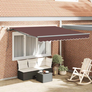 vidaXL Automatic Awning with LEDs Brown 300x250 cm