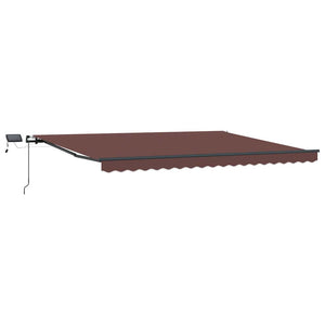 vidaXL Manual Awning with LEDs Brown 400x300 cm