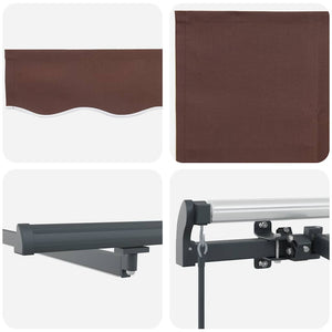 vidaXL Manual Awning with LEDs Brown 400x300 cm
