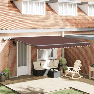 vidaXL Manual Awning with LEDs Brown 400x300 cm