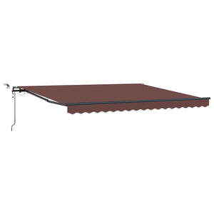 vidaXL Awning Automatic with LEDs Brown 400x300 cm
