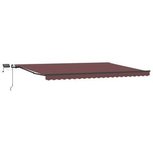vidaXL Manual Awning with LEDs Brown 500x300 cm
