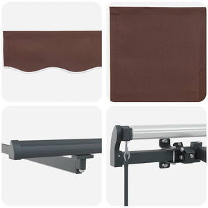 vidaXL Manual Awning with LEDs Brown 500x300 cm