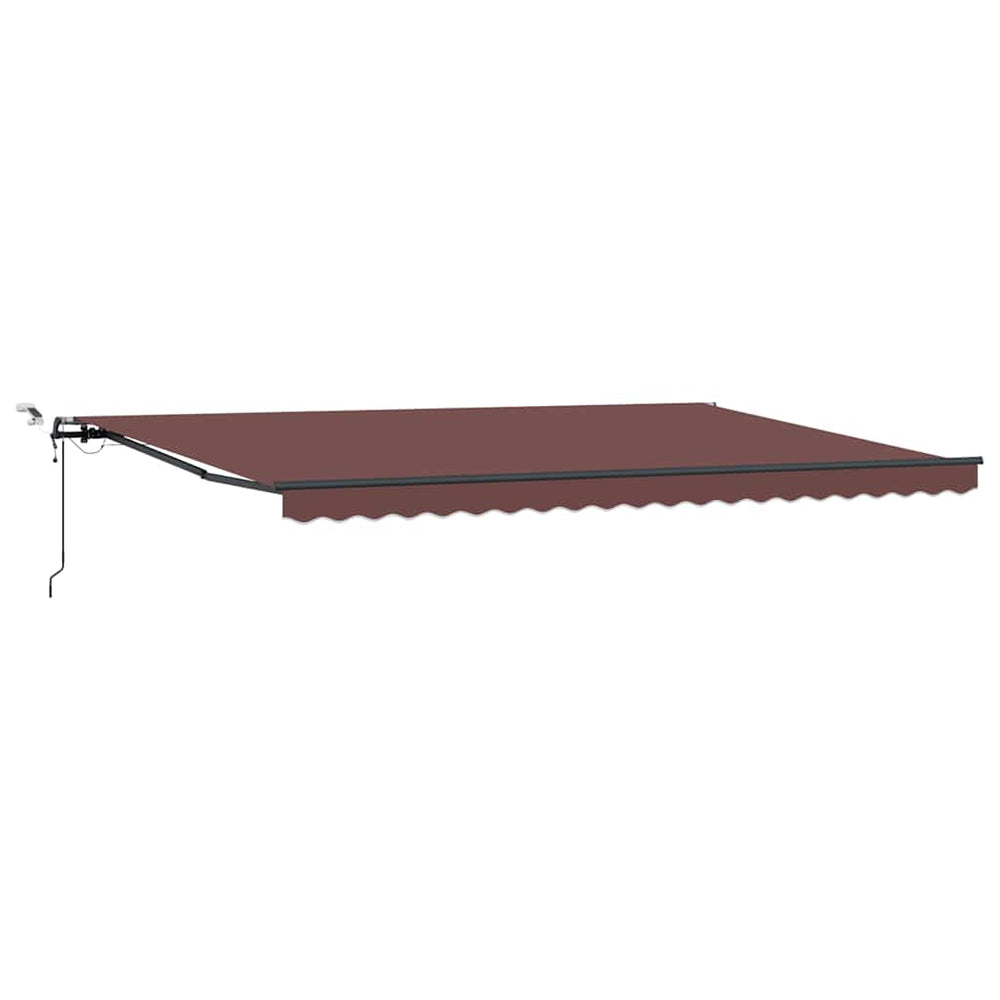 vidaXL Automatic Awning with LEDs Brown 500x300 cm