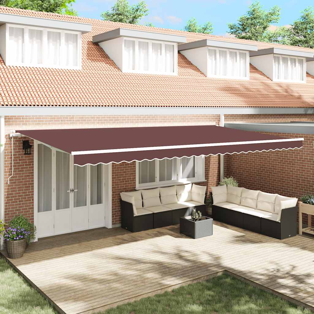 vidaXL Awning Automatic Brown 600x300 cm