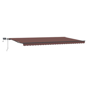 vidaXL Manual Awning with LEDs Brown 600x300 cm
