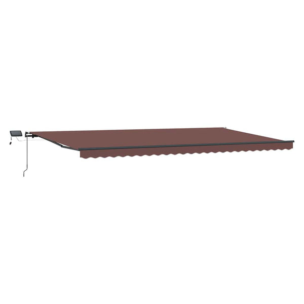 vidaXL Manual Awning with LEDs Brown 600x300 cm