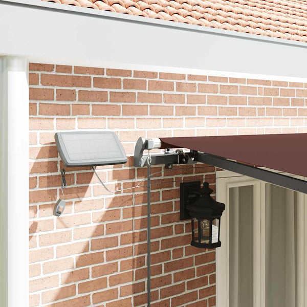 vidaXL Manual Awning with LEDs Brown 600x300 cm