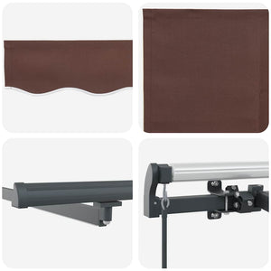 vidaXL Manual Awning with LEDs Brown 600x300 cm