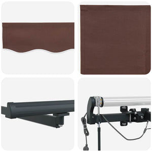 vidaXL Automatic Awning with LEDs Brown 600x300 cm