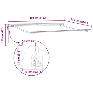 vidaXL Awning Automatic Anthracite and White 300x250 cm