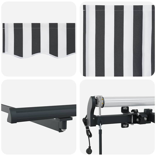vidaXL Awning Automatic Anthracite and White 300x250 cm