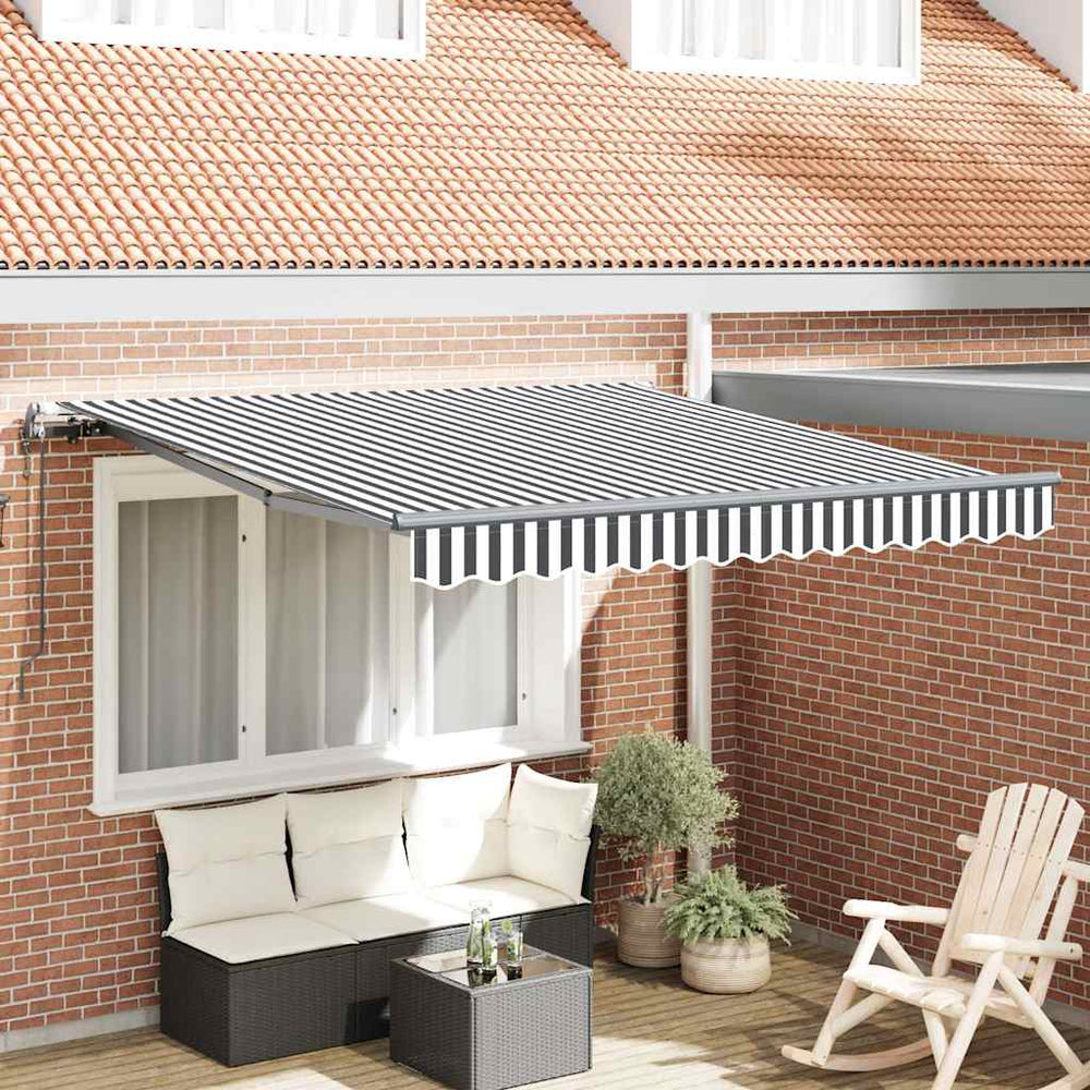 vidaXL Awning Automatic Anthracite and White 300x250 cm